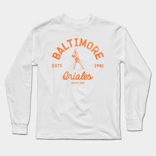 Baltimore Orioles Vintage Retro Long Sleeve T-Shirt